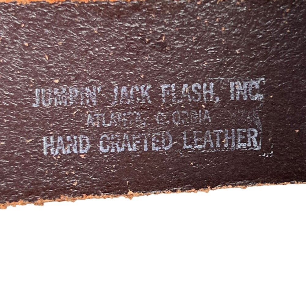 Golden Eagles NRA Belt Buckle 36 inch Leather Belt Embossed Tiger Stars USA - Picture 6 of 15